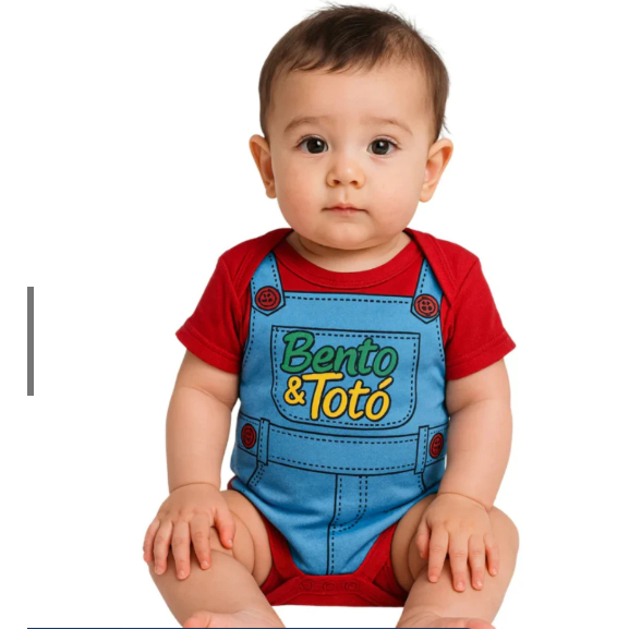 Body Temático Bebê Mesversário Bento & Totó