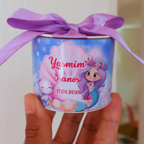 Kit Tubolata Personalizada 5x6 SEREIA Lembrancinha para Festa de Aniversário, Mêsversário, Festa Sereia váriso temas