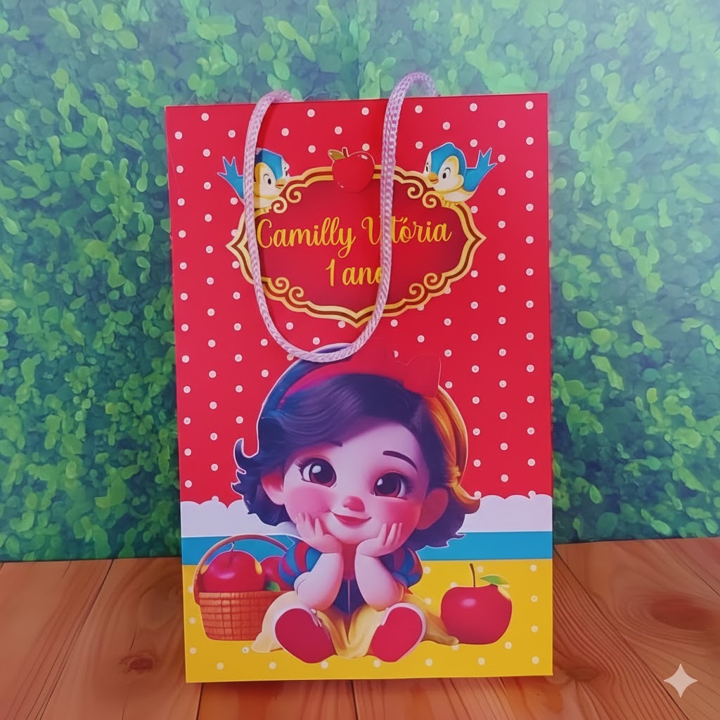 Sacolinha Surpresa Branca de Neve Baby Personalizada  Lembrancinhas de Aniversário - PEGUE E MONTE em Oferta na Shopee