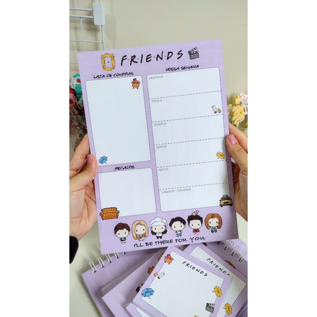 PLANNER SEMANAL DE GELADEIRA - COM ÍMÃ - FRIENDS