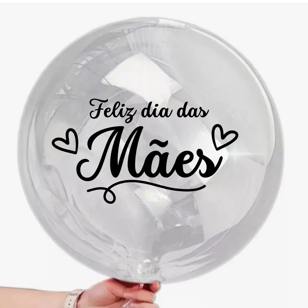 Kit Adesivos de Vinil Feliz Dia Das Mães 10x15cm Para Balão Bubble Cesta de Café da Manhã Decoração