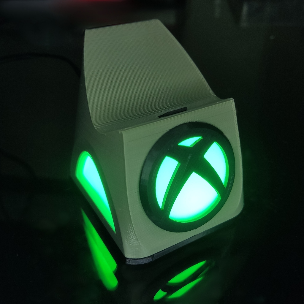 Suporte Xbox Led Verde Stand Base Controle Joystick Manete Gamer Luxo 3D Premium