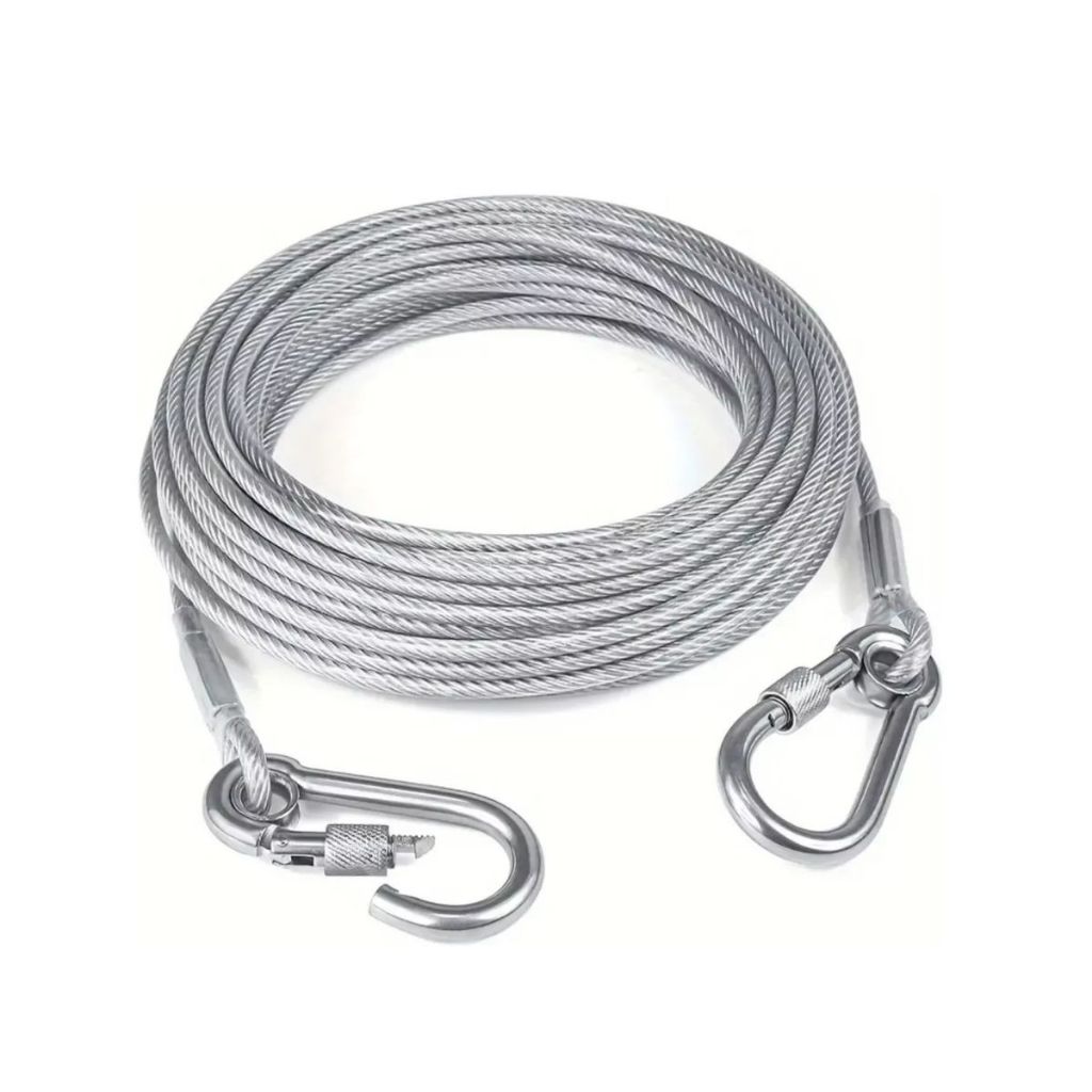 6 Metros Cabo De Aço Revestido Cristal Amarração Para Cães Ou Guia Passeio em Oferta na Shopee
