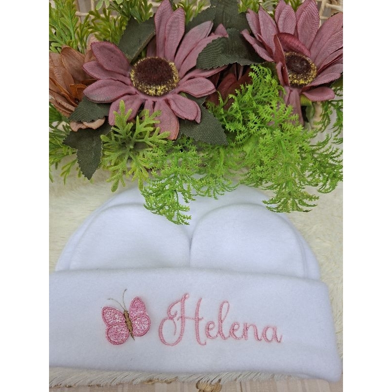 kit touca do bebê com Luvas maternidade recém nascido