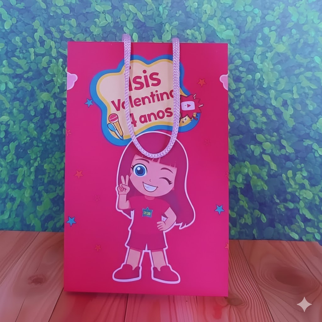 Sacolinha Surpresa Aventureira Vermelha  Personalizada  Lembrancinhas de Aniversário - PEGUE E MONTE