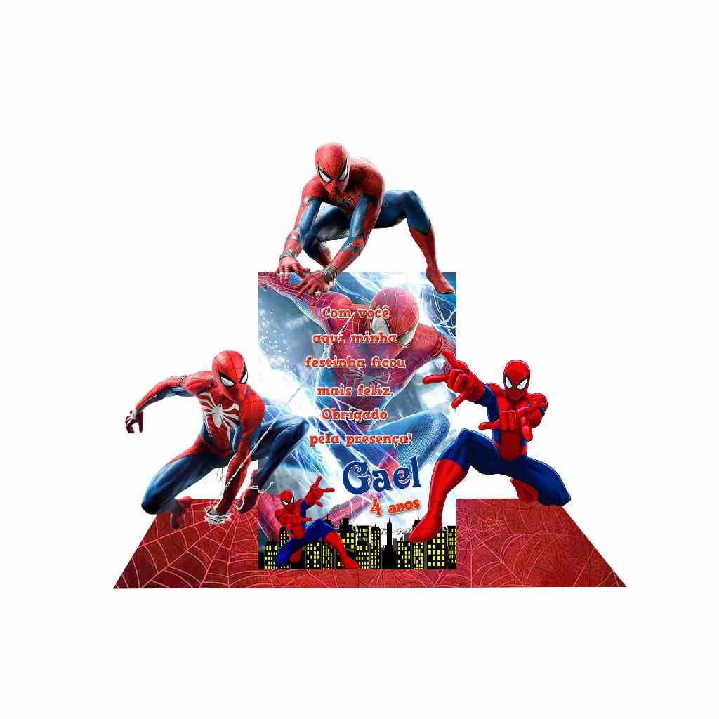 Lembrancinha Temática Personalizada 10x15 Homem Aranha Centro De Mesa e Porta Retrato