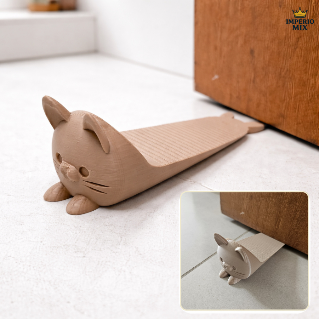 Trava Porta Gatinho Fofo Antiderrapante Peso Cunha Decorativa Casa Segura Frete Grátis