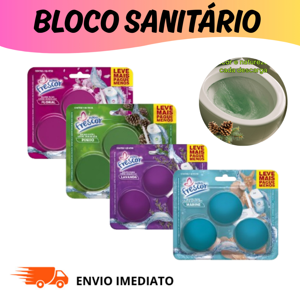 Pedra Bloco Sanitario para caixa acoplada novo frescor em Oferta na Shopee