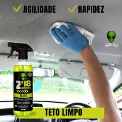 Limpador Automotivo Multiuso Z18 Limpa Teto Bancos Portas Painel Tira Manchas Limpa Tudo 500ml + Borrifador