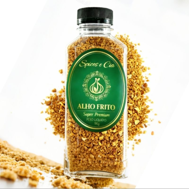 "Alho Frito 150g Extra Crocante e Granulado-Tempero Super Premium- p/Arroz Feijão Carnes Massas Churrasco Pizza Legumes"