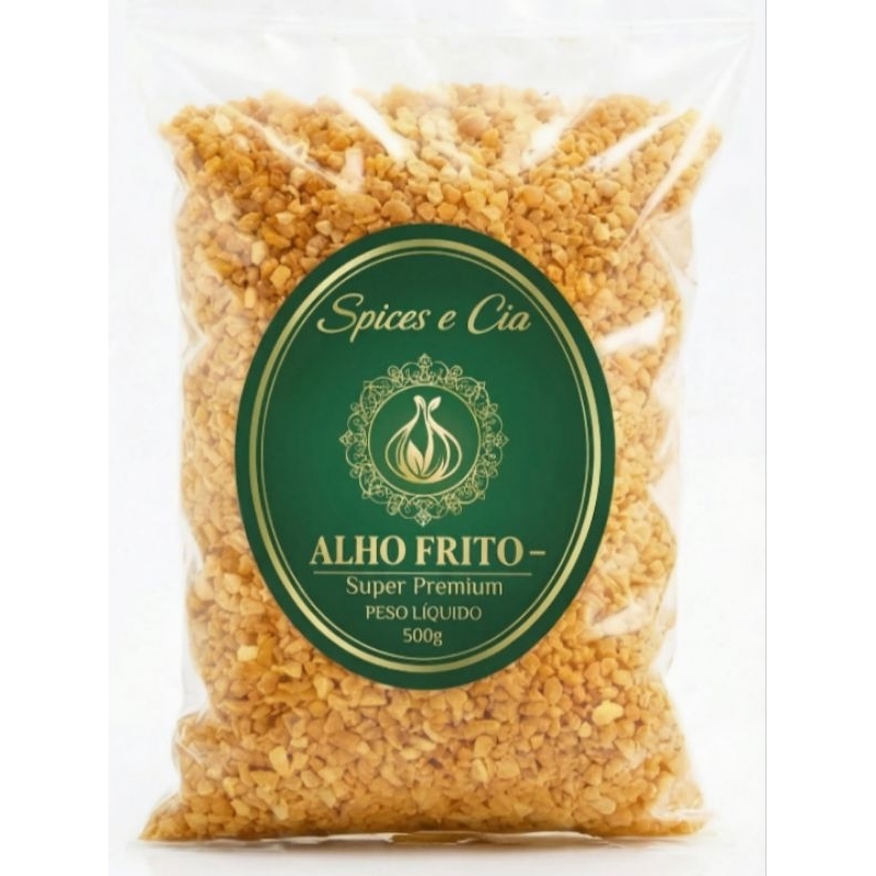 "Alho Frito 500g Extra Crocante e Granulado-Tempero Super Premium-p/ Arroz Feijão Carnes Massas Churrasco Pizza Legumes"