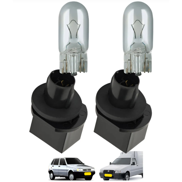 Par Soquete Lanterna Farol Com Lâmpada Uno Mille Tempra Premio Modelo 0540100