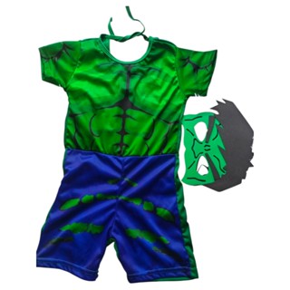 FANTASIA SUPER HERÓI HULK + MÁSCARA EVA FESTA ANIVERSÁRIO ROUPA INFANTIL em Oferta na Shopee