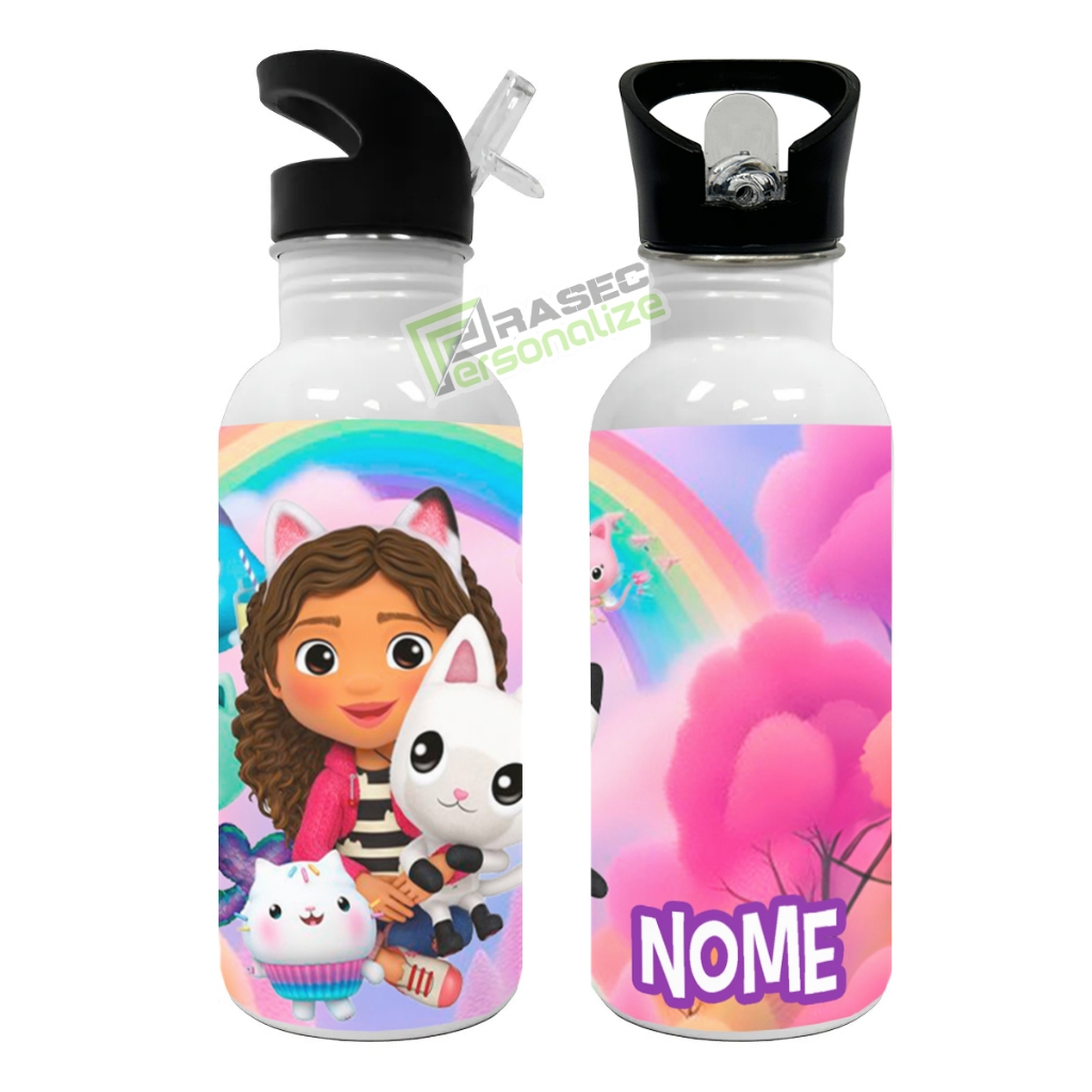 Squeeze A Casa Mágica da Gabby Garrafa de Inox 500ml Com Canudo em Oferta na Shopee