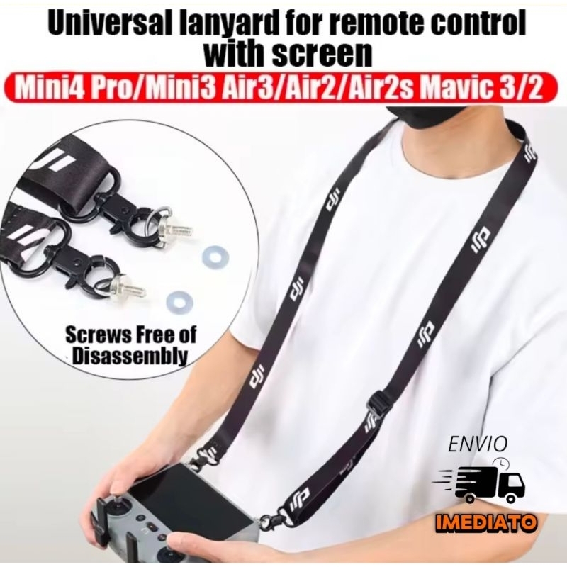 Cordão Alça Pescoço Controles Dji Rc, Rc2, Neo, Neo 2, Flip, Mini 3, Mini 4 Pro, Mini 5 Pro, Air 3, Air 3s, Mavic 3