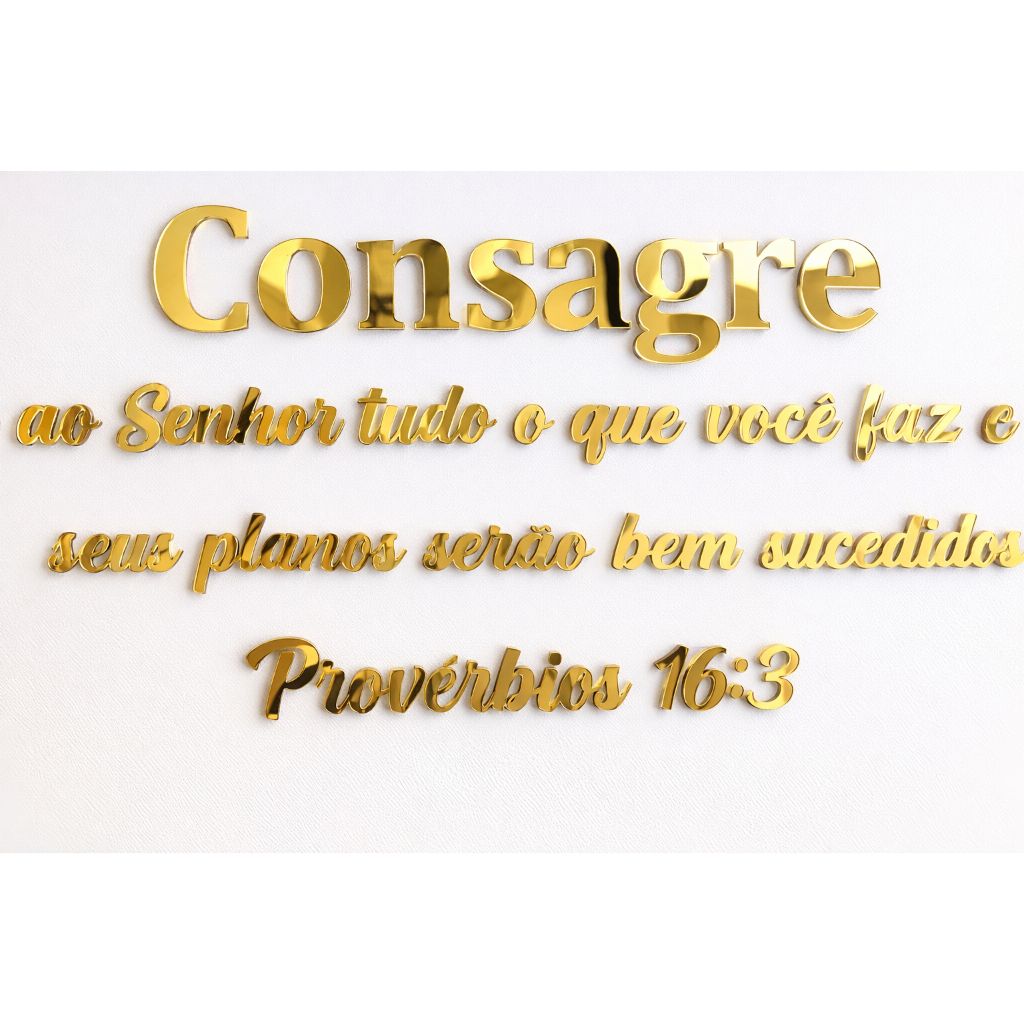Espelho Decorativo Frase Consagre Provérbios 16:3 Acrilico RefletivO em Oferta na Shopee