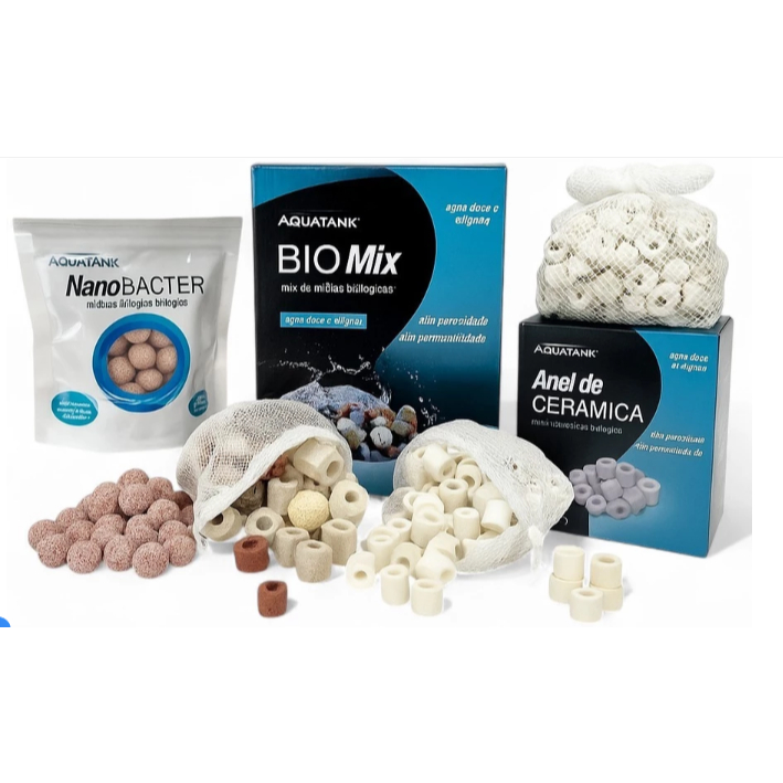 Mídia Filtrante Biológica Aquário NanoBacter Anel de Cerâmica Bio Mix Alta Porosidade Amônia Nitrito P Aquários em Oferta na Shopee