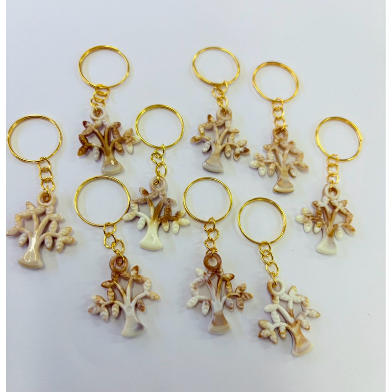 Kit com 20 Chaveiros Árvore da Vida – Plástico Mesclado com Argola Dourada