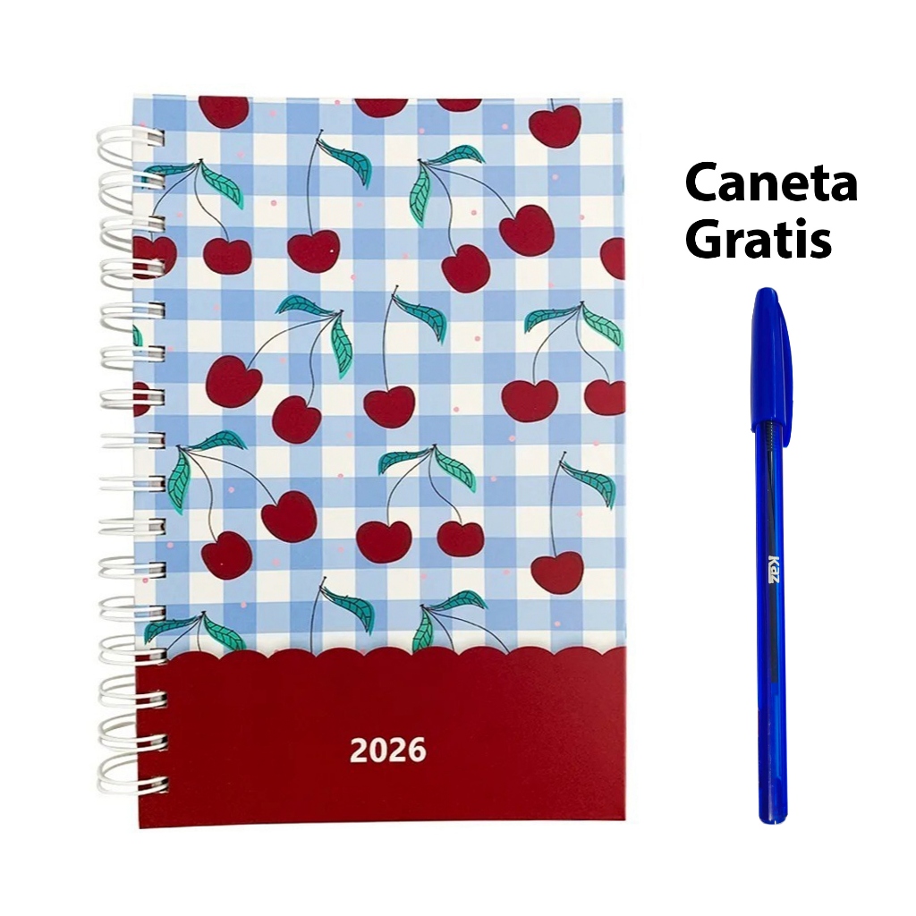 Agenda 2026 Espiral Anual Diária Cherry Executiva 168fls em Oferta na Shopee