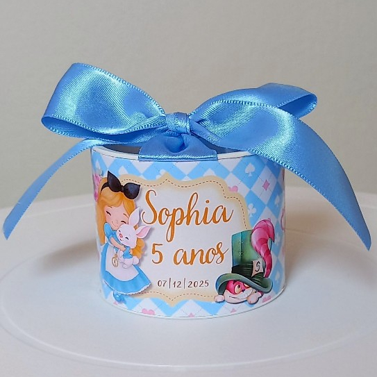 Tubolata Personalizada 5x6 -ALICE NO PAÍS DAS MARAVILHAS-Lembrancinha para Festa de aniversário,Mêsversário vários temas