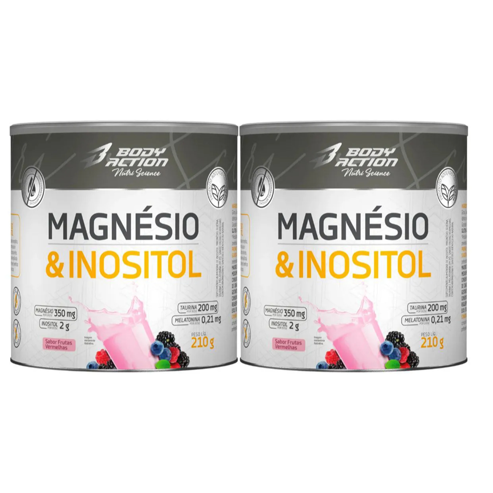 Kit 2 Magnesio Inositol Taurina Melatonina Body Action em Oferta na Shopee