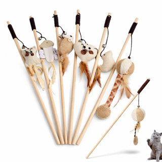Varinhas Interativas para Gatos com Penas Sino Rato Brinquedo Caça Pet em Oferta na Shopee