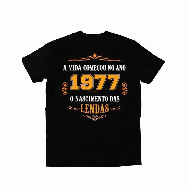 Camiseta unissex algodão ano 1977 em Oferta na Shopee