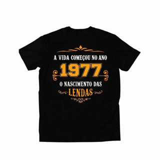 Camiseta unissex algodão ano 1977 em Oferta na Shopee