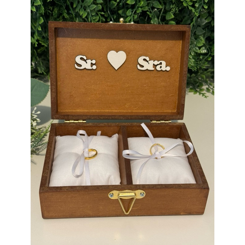 Caixa porta alianças em Oferta na Shopee