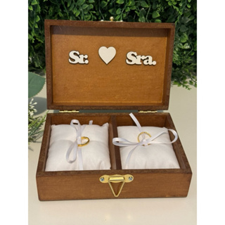 Caixa porta alianças em Oferta na Shopee