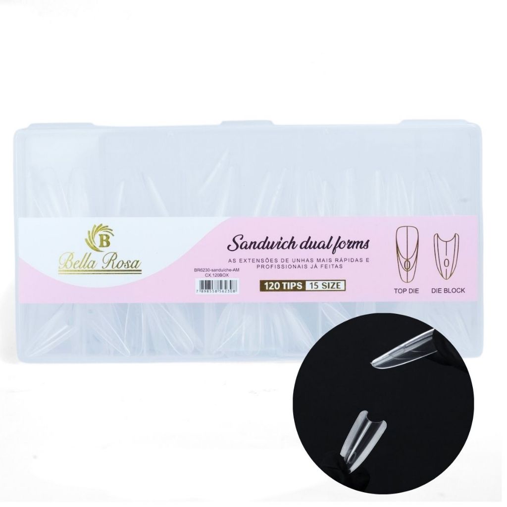 Molde F1 Sanduiche Ultra Fino Bella Rosa Alongamento Unha Gel 240pcs Bailarina e Almold Russo Duplo em Oferta na Shopee