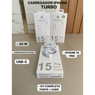 {ORIGINAL} Carregador Celular Turbo 35W Iphone Kit Completo Fonte + Cabo Tipo c Iphone 15 16 Adaptador Caixinha Tomada em Oferta na Shopee