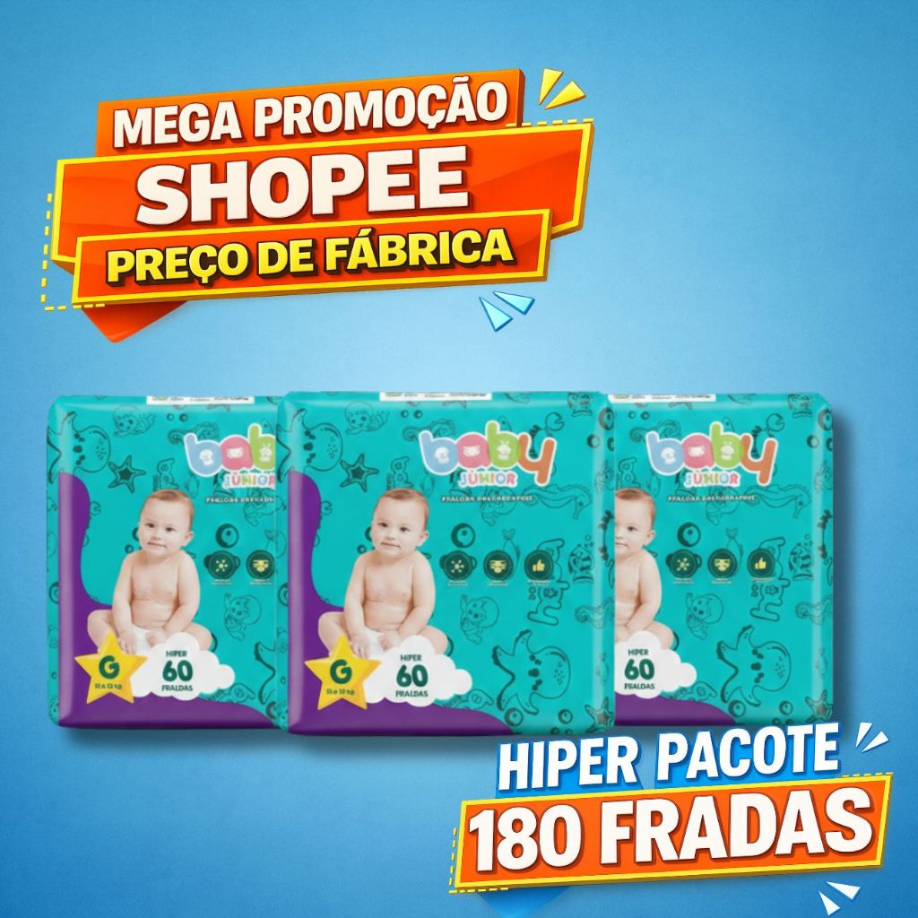 Pacotão Fralda Hiper Barata 180 Fraldas E Menos Unidades Infantil Descartáveis Anuncio de variação em Oferta na Shopee