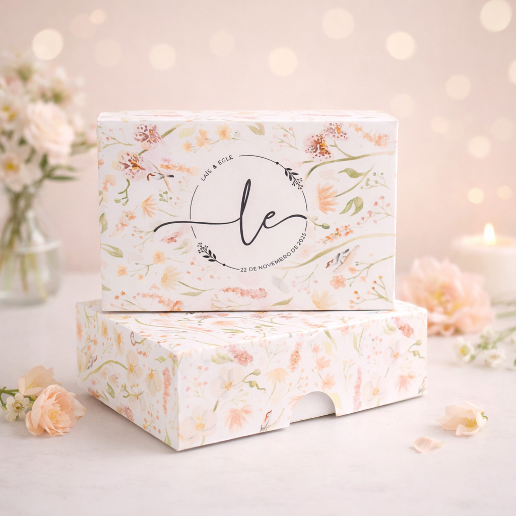 Caixa 6 doces Personalizada Casamento - Caixa 6 doces | caixinhas lembrança