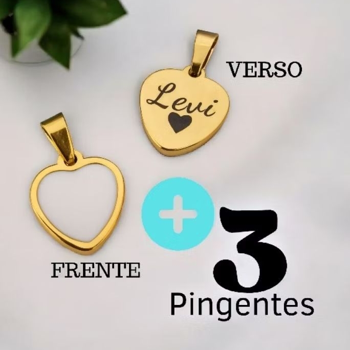 Kit Joia de Leite Materno 3 PINGENTES + BASE CORAÇÃO + Gravação no Verso Laser Alta Resolução
