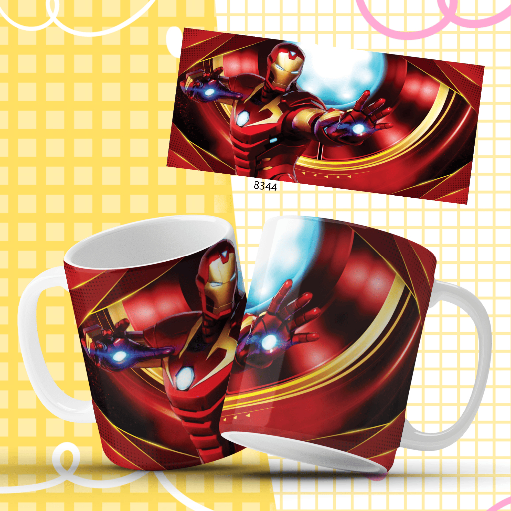 CANECA HOMEM DE FERRO PORCELANA OU POLIMERO(PLÁSTICO INQUEBRAVÉL) COLOCO NOME