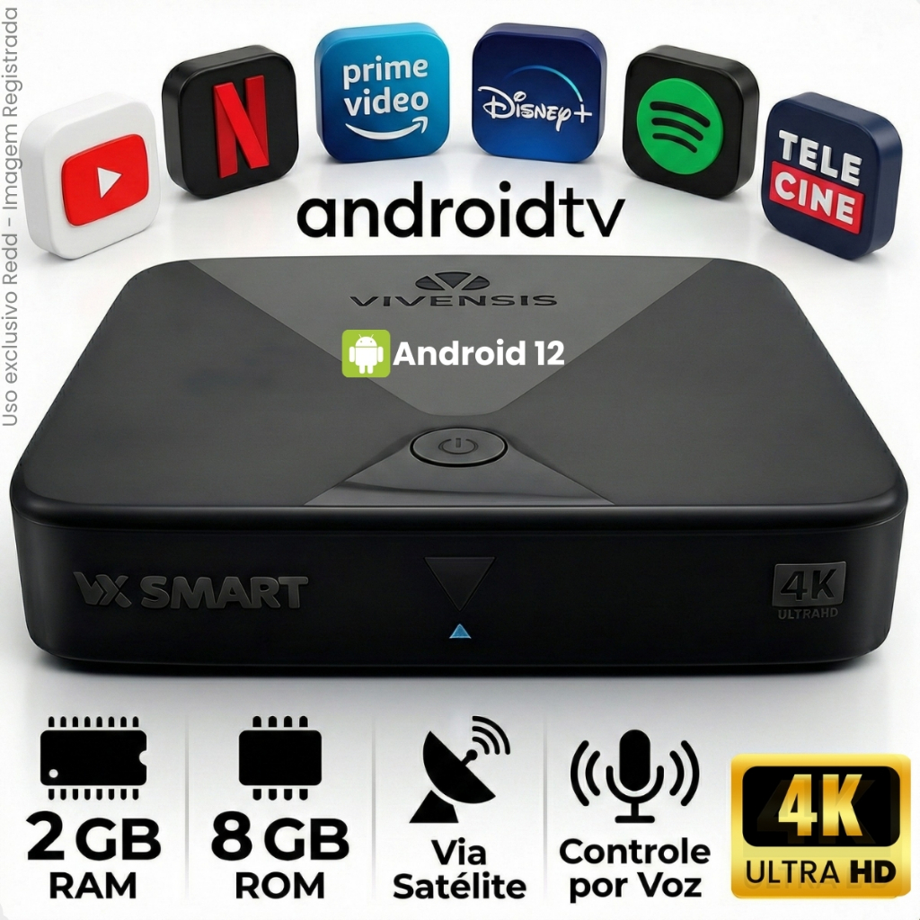 Receptor Vx Smart Vivensis Android Tv Sathd Regional, Sky, 4k em Oferta na Shopee