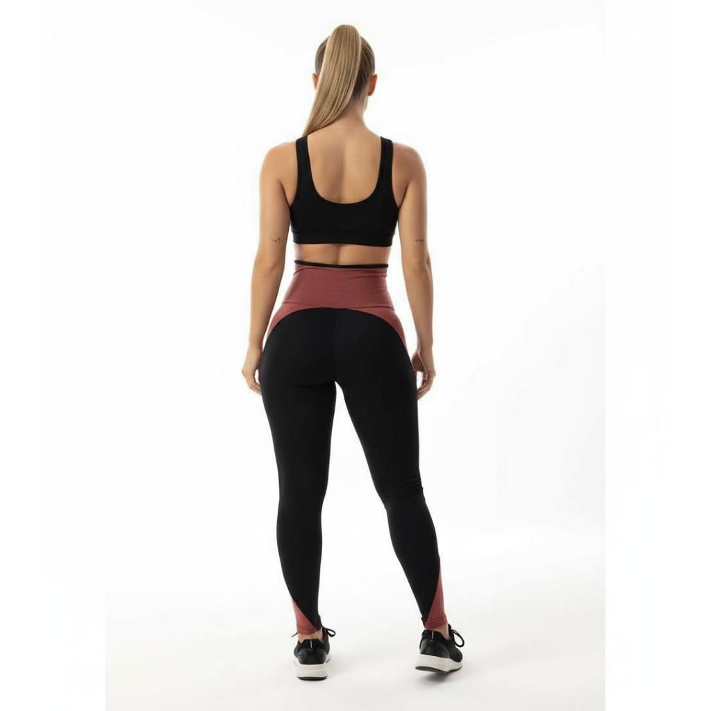 conjunto academia SBE Fitness Poliamida cós alto alta compressão zero transparencia alta sustentação top nadador forrado