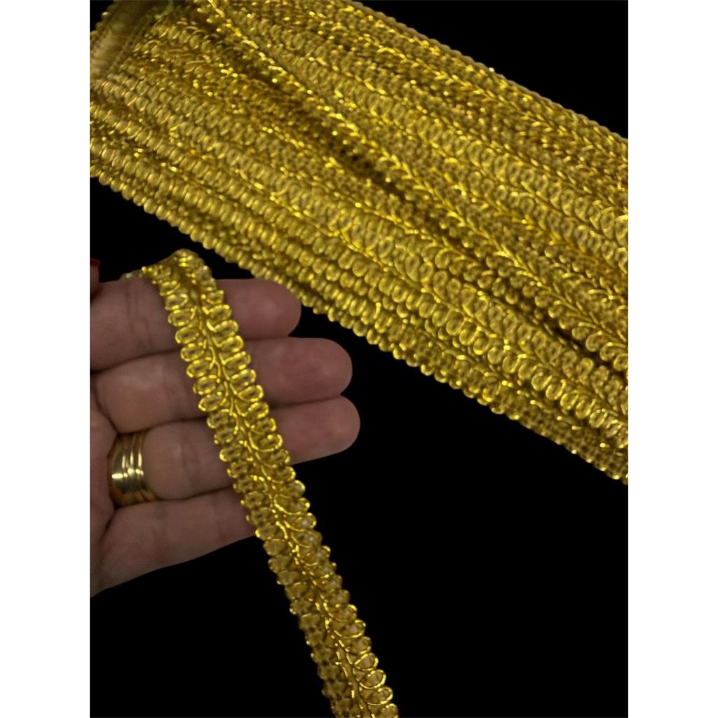 Fita Galão Passamanaria - Ref:Galao-91-15mm Rolo C/10 Mt Galão Metalizado Ouro e Prata em Oferta na Shopee