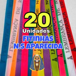 kit 20 FITINHAS Pulseira Nossa Senhora Aparecida