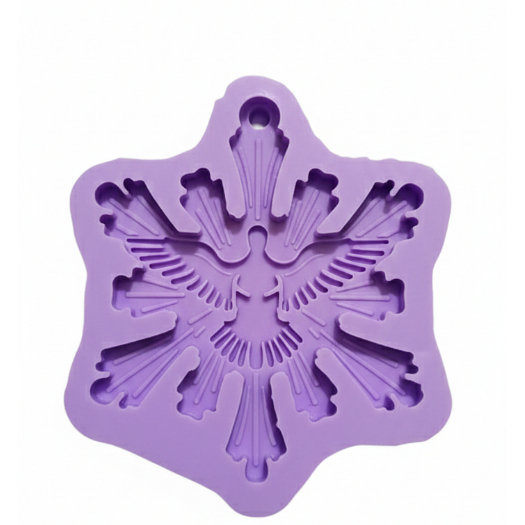 Molde de Silicone POMBA DIVINO ESPIRITO SANTO, Chaveiros, Pasta Americana Confeitaria Biscuit  Ref 005