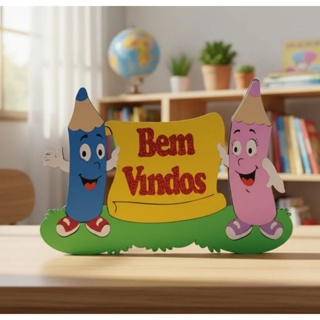 Painel Bem Vindos em Eva 61x42 cm em Oferta na Shopee