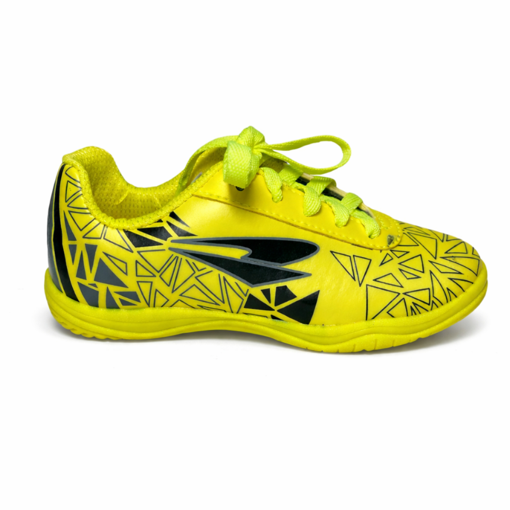 Chuteira Infantil Futsal Dray 5303 Original Amarela Cadarço Indoor Solado Borracha Antiderrapante