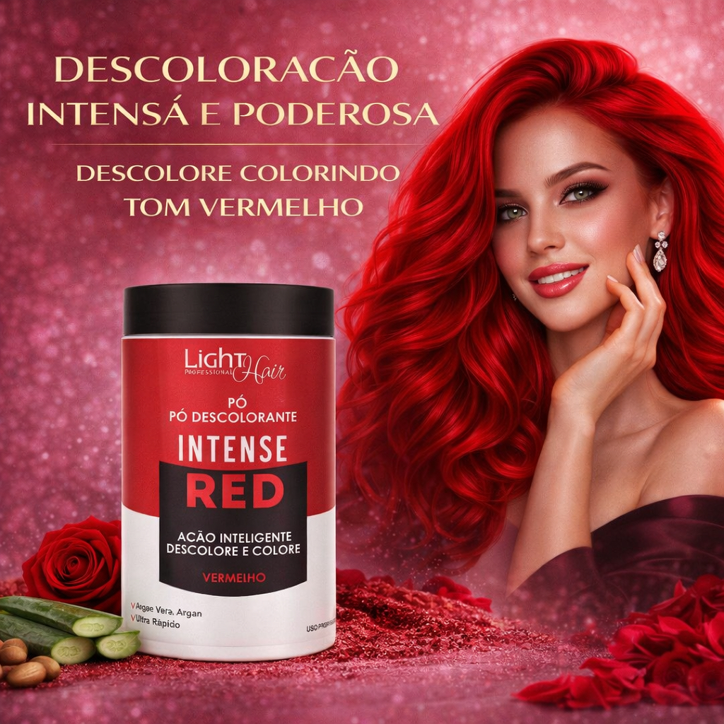 Pó Descolorante Intense Red Descolore - Colorindo 200gr Vermelho em Oferta na Shopee