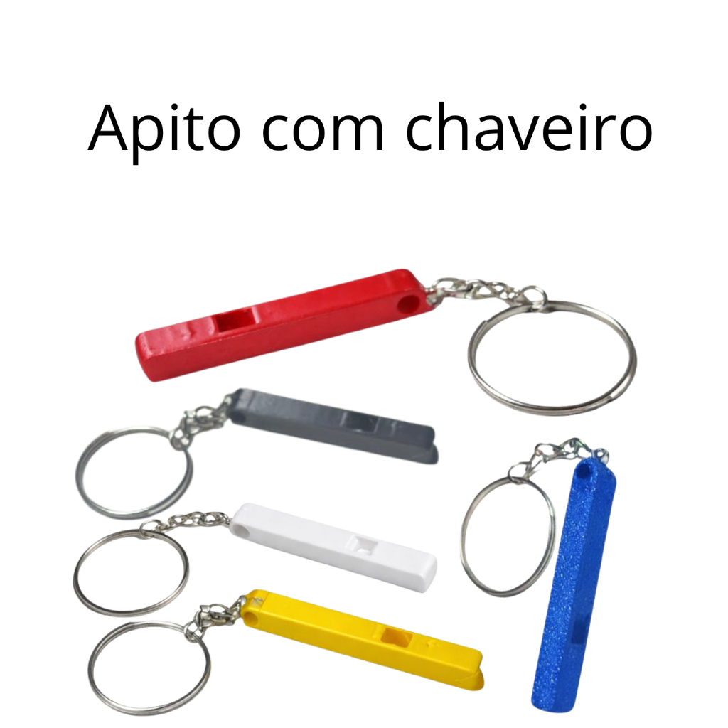 Apito Com Chaveiro Sobrevivência Futebol Divertido Criança Barato SOS Chave Alto Agudo Forte