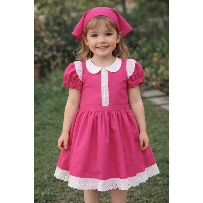 fantasia infantil vestido da marcha e o urso ( acompanha lenço )
