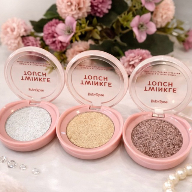 Sombra e Iluminador Ruby Rose Twinkle Touch – Alta Pigmentação, Glow Intenso em Oferta na Shopee