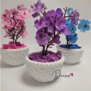 kit de mini vasos/vasinhos cesta em gesso com flores e pedrinhas para decoração e lembrancinhas em Oferta na Shopee