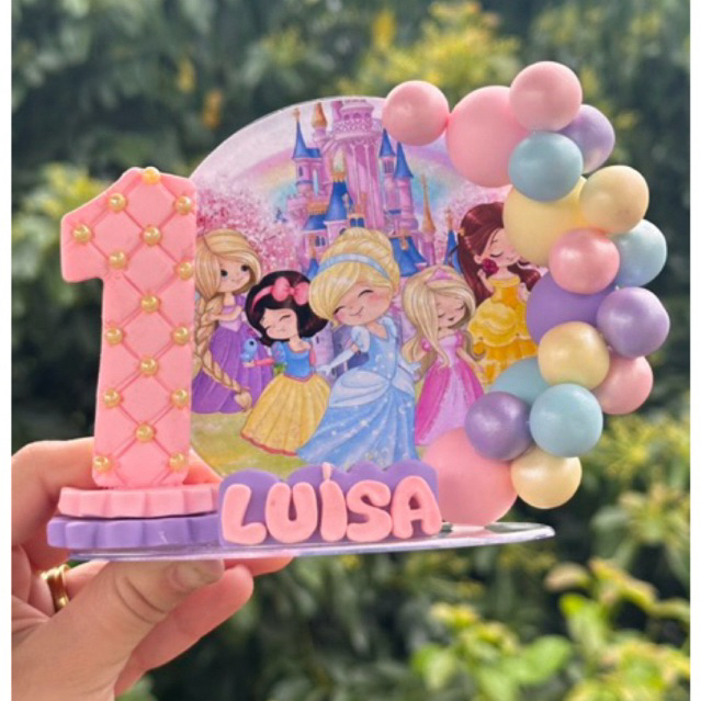 vela mini cenário princesas cute biscuit/festa princesas cute em Oferta na Shopee