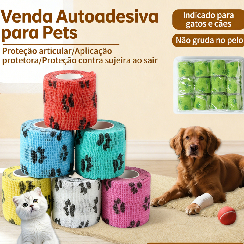 Bandagem para Tatuagem 5cmx4,5m – Auto Aderente Antiderrapante Máquina/Biqueira